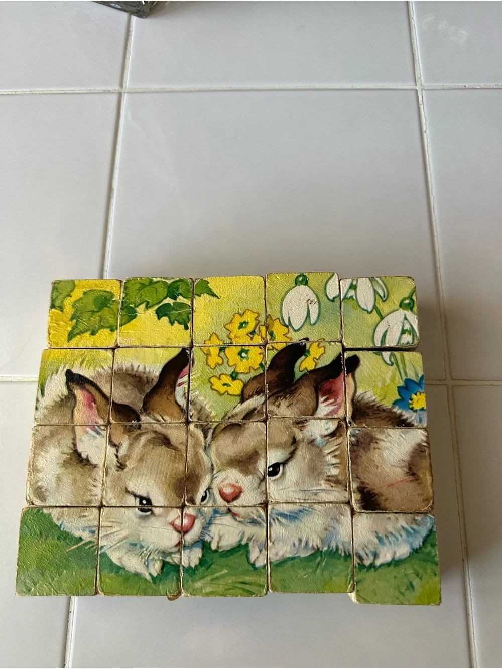 Vintage Kubus WF West German Animal Picture Cube Puzzle